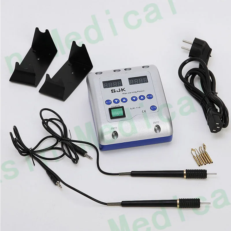 Dental Lab Instrument Electric Wax Waxer Carving 2 Pen Pencil + 6 Wax