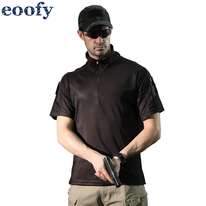 Мужская Тактическая Военная камуфляжная рубашка с коротким рукавом дышащая быстросохнущая Униформа армейская Повседневная дышащая рубашка поло