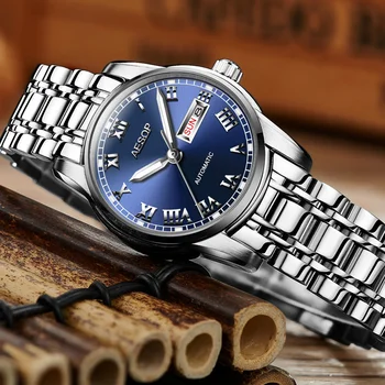 

AESOP Women watches Ladies watch Japan high quality Automatic mechanical watches Silver metal dress Wrist watch relogio feminino