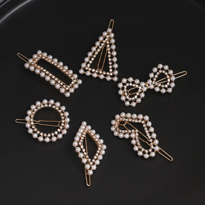 

JOOLIM Jewelry Wholesale/On Trendy Geometric Pearl Hair Pin Hot Round Heart Triangle Hair Jewelry
