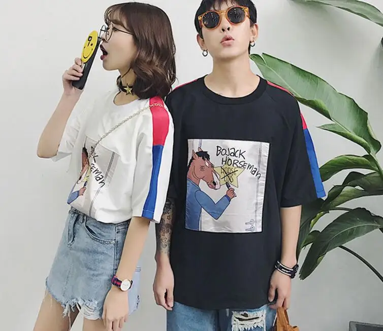 Новая коллекция Весенняя Повседневная футболка для пар модная Harajuku Ulzzang в