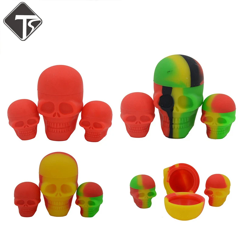 

15ml Tsondianz Cool Small Skull Silicone Container Silicone Jar For Oil Wax Dab Tool E-cigarette Accessories 1PC