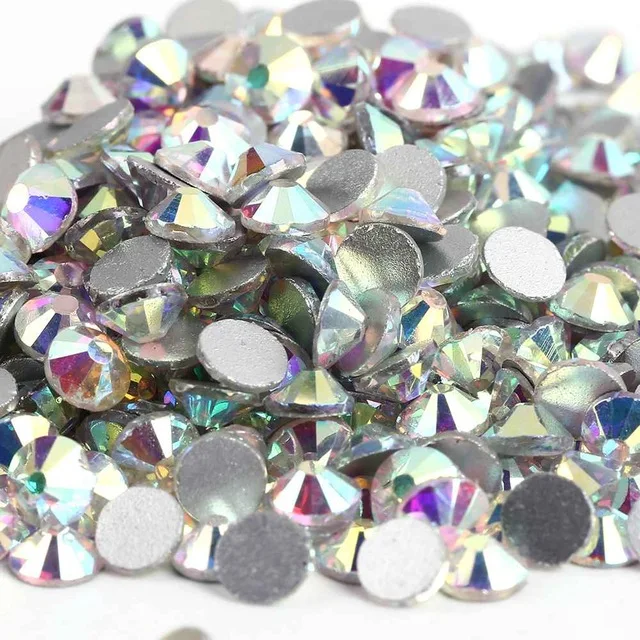 ss2,ss3,ss4,ss5 AAAAA Top Quality Crystal Non Hotfix Rhinestone Super Bright Glass Strass 3D Nail Art Decoration 