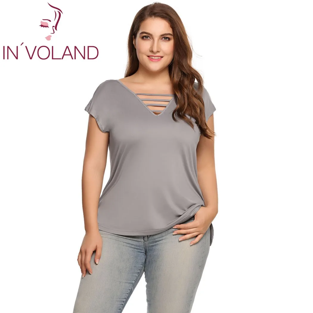 Women Summer Ruffle Short Sleeve Top Crew Neck Slim Fit Blouse T Shirt Plus Size