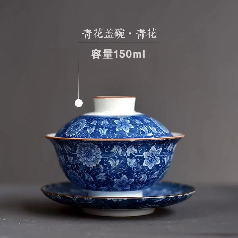 

Chinese jingdezhen Kung Fu Tea set blue and white gaiwan teapot teacups tea sets porcelain teaware Drinkware