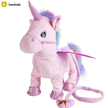 

Baaobaab 5Colors Electric Walking Unicorn Plush Toy Stuffed Animal Toy Electronic Music Unicorn Toy for Children Kids Gifts 35cm