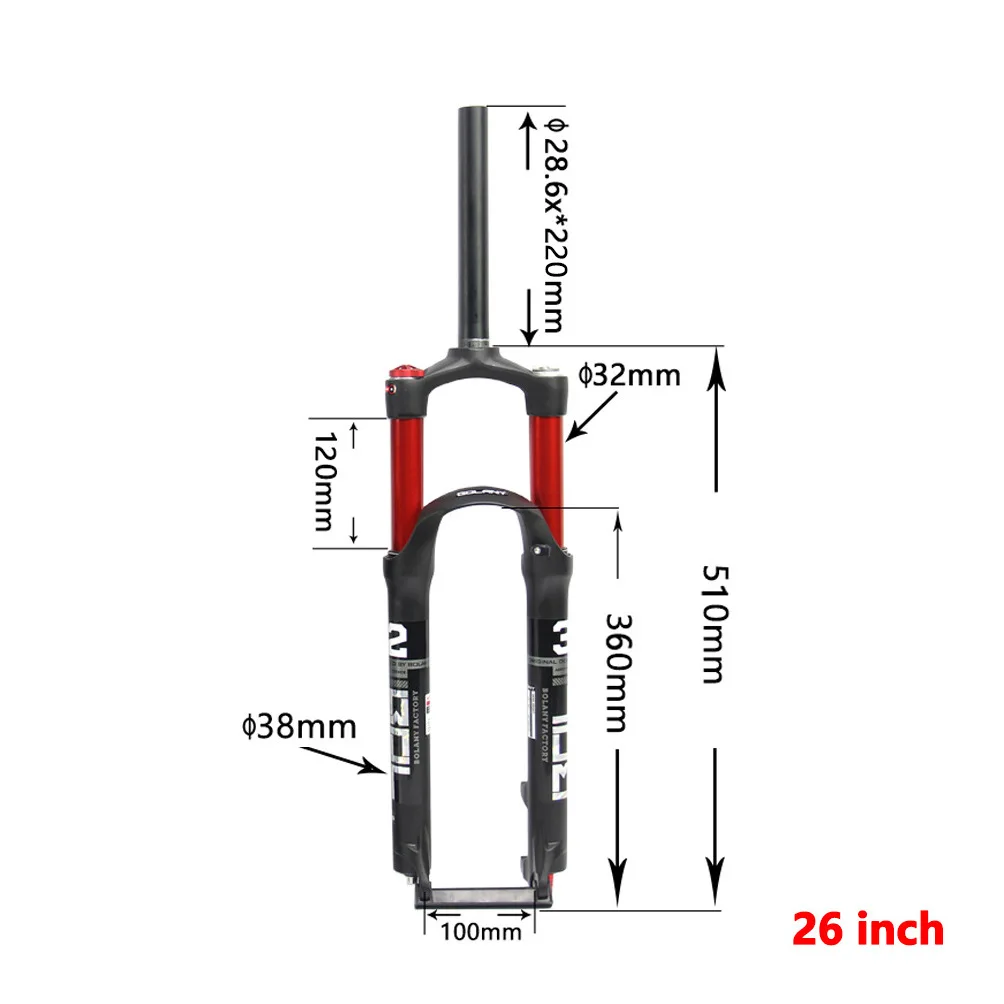 

BOLANY Aluminum alloy front fork bike with 26/27.5/29 inch double chamber double shoulder front fork for bicycle Bicycle Parts