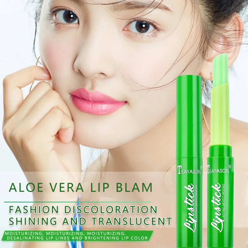 

Lip Improve Aloe Nutritious Lip Balm Gloss Moisturizing Lips Care Makeup Lipstick Color Change with Temperature Lip Balm TSLM2