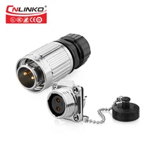 Cnlinko M20 Din Quick Connect Wiring Male and Female Socket IP67 2 Pin Waterproof Adapter for Outdoor Electrical Audio Medical
