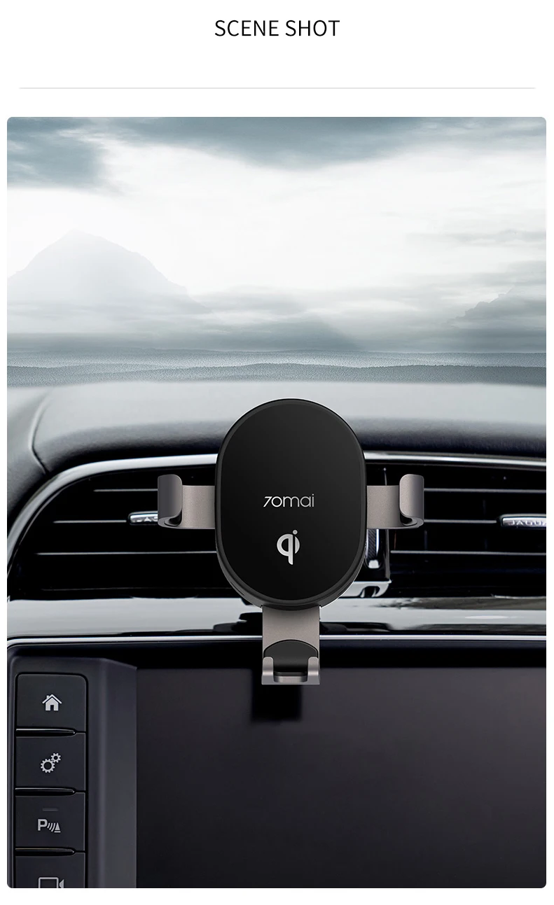 Xiaomi 70mai Qi Wireless Car Charger For iPhone Xs Max XR X Samsung Intelligent Sensor Fast 70 mai Wirless Charger Holder in Car (17)