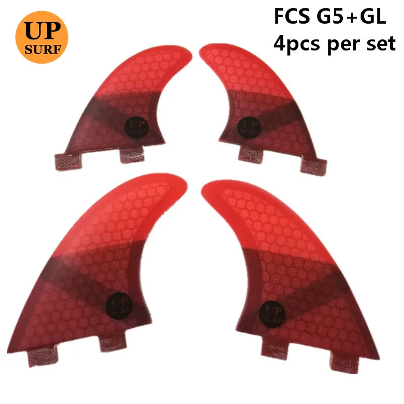 Fcs quad G5+ GL для серфинга tabla de surf тяги для серфинга сотовые из стекловолокна quilla surf fcs ailerons - Цвет: Red 4ps