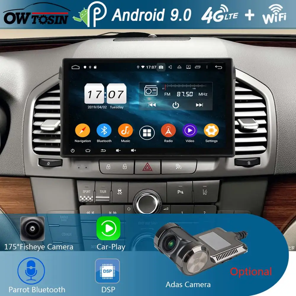 DVD плеер Автомобильный 10 1 дюймов 8 ядер 4 Гб + 64 ГБ Android 9 0 для Opel Vauxhall Insignia 2008 2009 2010 2011