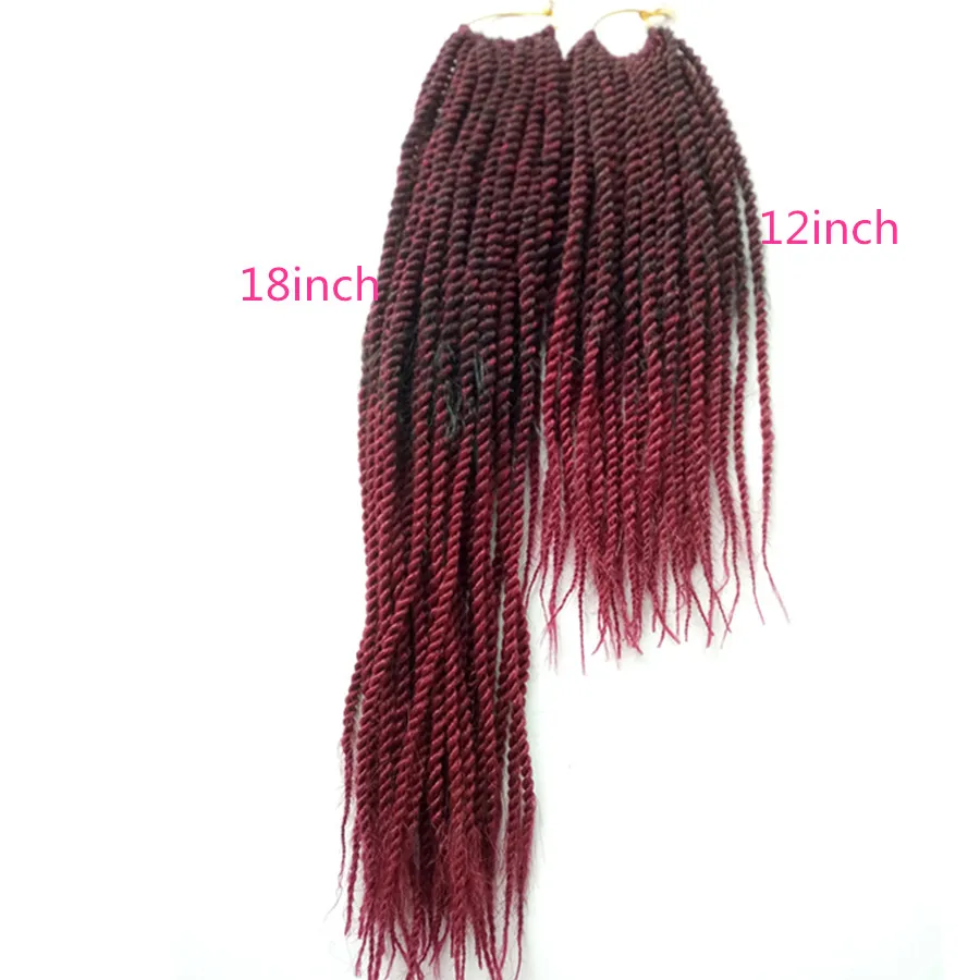 Pervado волосы синтетические маленькие Сенегальские крученые крючки 12 18 дюймов 3 шт./партия 30 прядей/упаковка Омбре плетение волос для наращивания
