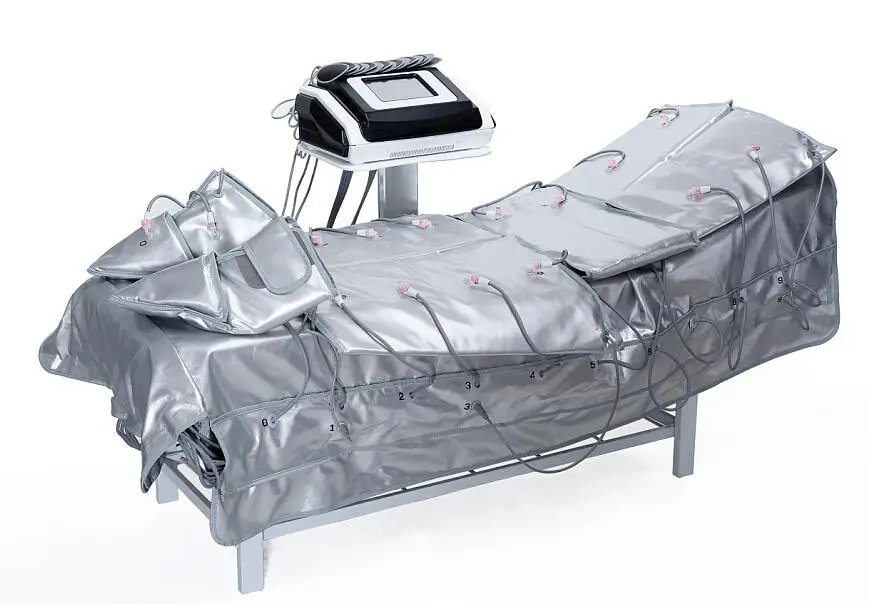 

legs arm waist massage ems micro current device heating slimming Sauna lymphatic drainage detoxing suit