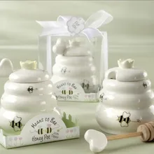 Предназначено для пчелиных керамических Горшочек для меда с деревянным диппером