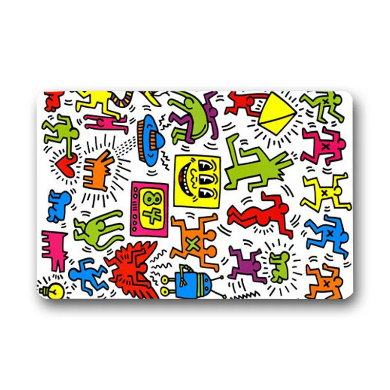 Keith Haring рабочие Нескользящие замшевые Ковровые Коврики индивидуальные коврики