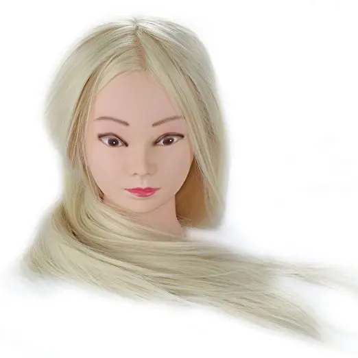

CAMMITEVER 20" Mannequin Practice Head Model Hair Cutting Mannikin With Hair for Salon Hairdresser Makeup