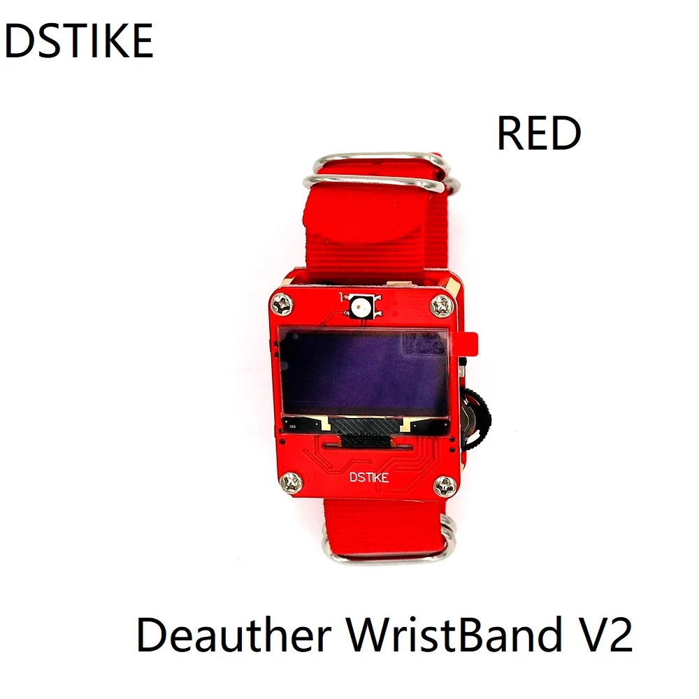 

DSTIKE Deauther Wristband V2 Red ESP8266 development board smart watch DIY Wireless control WiFi hacker maker Packet monitor