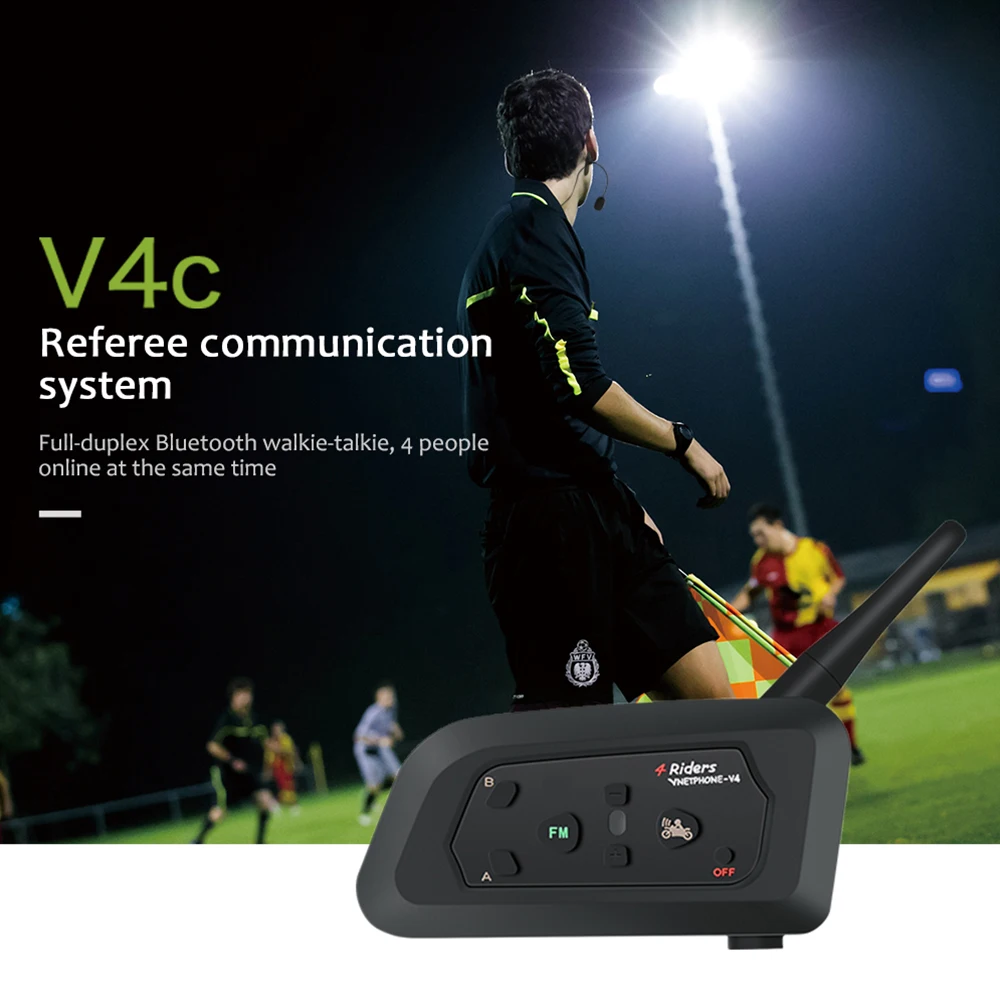 Гарнитура VNETPHONE 3-Way Referee Intercoms Bluetooth динамик включает два V6C один V4C 1200m FM MP3 gps водонепроницаемый для 3 рефери