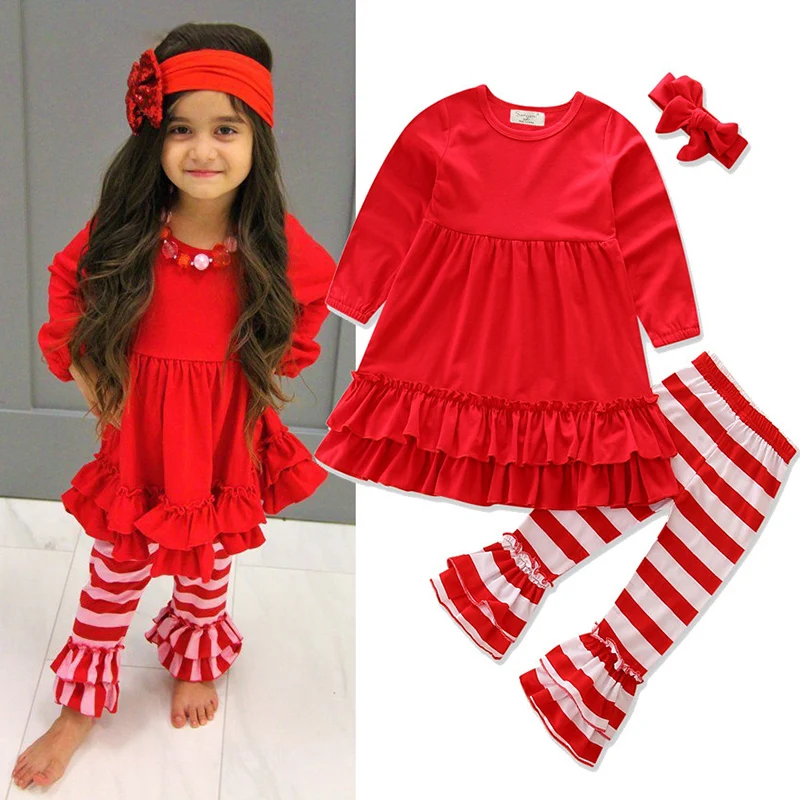 

New Toddler Infant Kids Baby Girl Solid Long-Style T-Shirt Tops Denim Jeans Pants 3Pcs Sets Fashion Clothes Autumn Outfit 2-6T