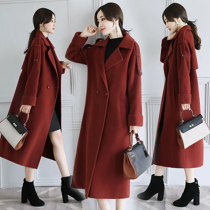 Pure Wool Coat Woman 2017 Winter And Autumn New Style Sleeve Type Cocoon Double Sided Cashmere Female Fur Pure Wool Coat Woman 2017 Winter And Autumn New Style Sleeve Type Cocoon Double Sided Cashmere Female Fur