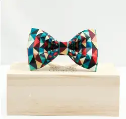 Высокое качество мужской свадебный галстук ручной работы плед бабочка галстук деревянный галстук-бабочка галстук в подарочной коробке
