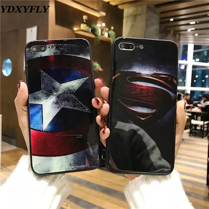 Tempered Glass Mirror Captain America Superman Hard Phone