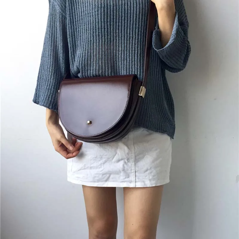 

Orangeinidea Brand Saddle Bag for Women Retro Crossbody Bags Lady Half-moon Messenger Bags Semicircle Female Shoulder Handbags