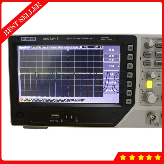 DSO4204B Hantek Brand 4 Channel Oscilloscope with 200MHz 1Gsa/s USB Digital Oscilloscope Price