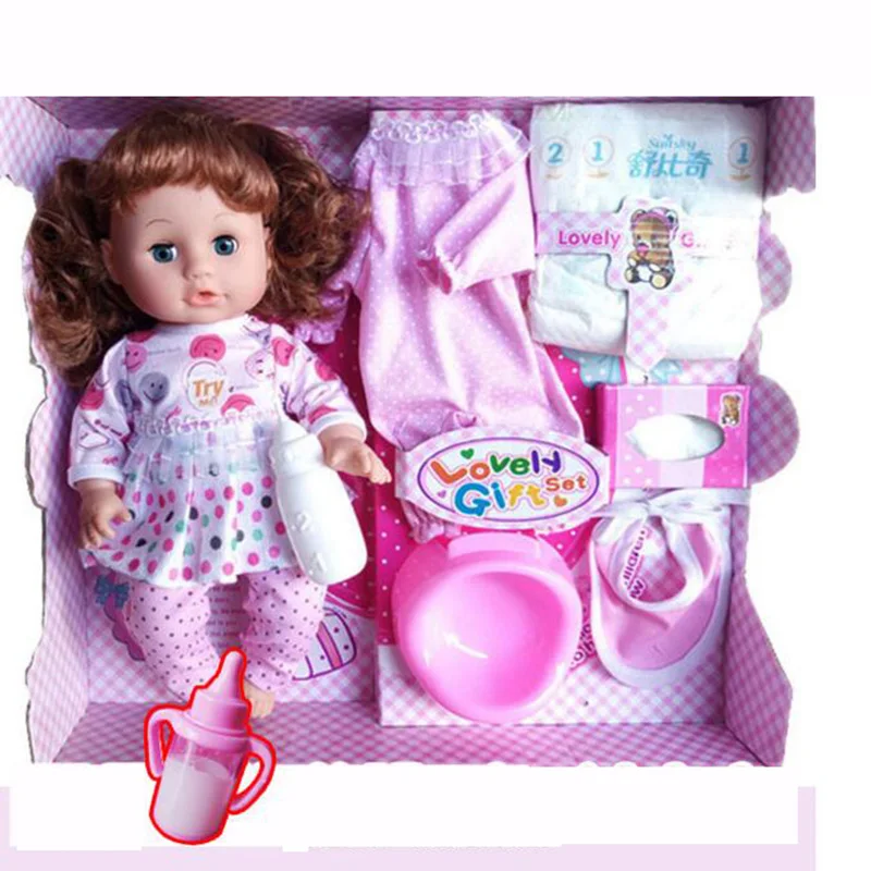 1pc 32cm Newborn Baby Cartoon Electronic Soft Interactive Talking Doll for Girl Children