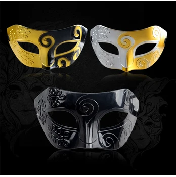 

50pcs Retro PVC Jazz mask antique half-face male mask Halloween masquerade dance party supplies wen6528
