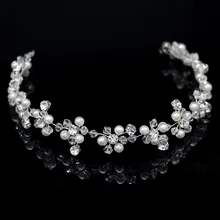 Роскошные свадебные украшения для волос ручной работы, свадебная повязка для волос с белым жемчугом, вечерние аксессуары для волос