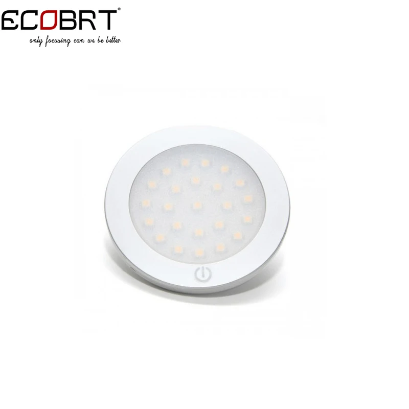 

2015 LED Spotlight Ecobrt 12v 3w Smd3528 Led Touch On/off Under Cabinet Light Round Surface Furniture Showcase lighting 2pcs/lot