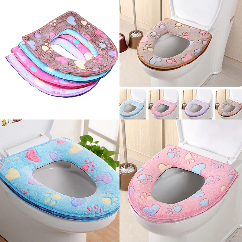 

WHISM Winter Toilet Seat Warmer Plush Thicken Carpet Toilet Seat Cover Soft Comfortable Baby Seat Overcoat Bathroom Toilet Cover