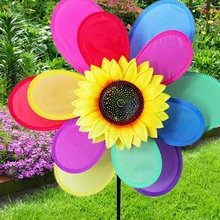 Детская ветряная мельница ветряная вертушка детская разноцветная игрушка нейлоновая ткань/пластиковая Классическая ветряная мельница Радуга