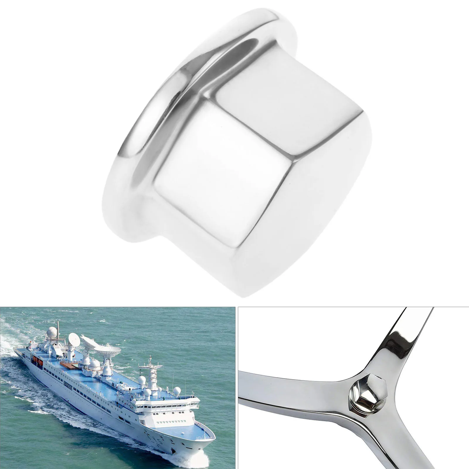 1/2in - 20 Thread Marine Grade 316 Stainless Steel Kayak Yacht Steering Wheel Mounting Center Hub Dome Nut For Boats Accessories