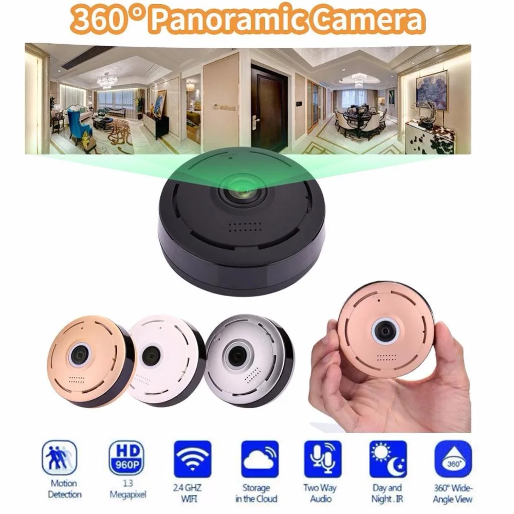 Esddi 360 Degrees Panoramic Camera Wireless WiFi Video Camera DPI 1.3MP HD 1280*960 Monitor Support Night Vision Network Safety