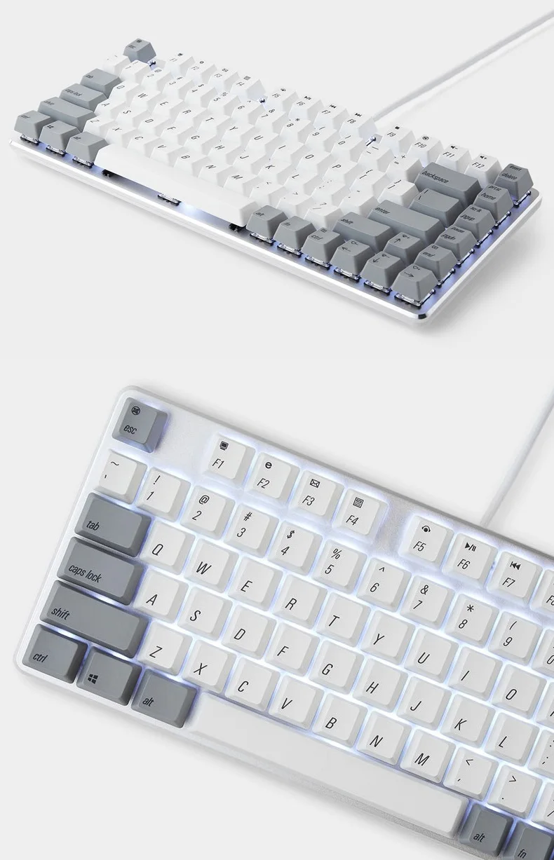 Magicforce 82 ключ PBT сублимации издание антипризрак USB проводной белый подсветкой эргономичная механическая клавиатура Gateron переключатели