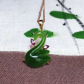 

18k gold and Tianbi jade pendanth08#