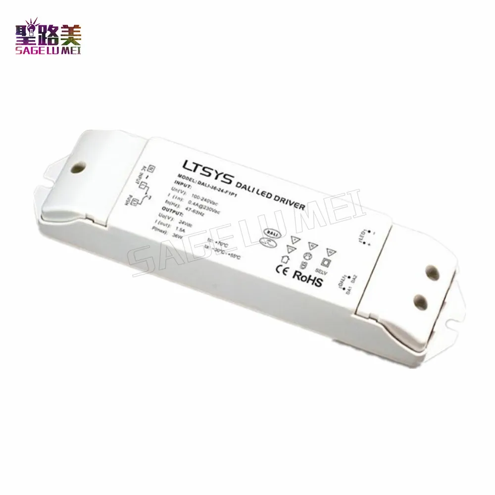 

DALI-36-24-F1P1 DALI Led Dimming Driver AC 100V-240V input DC 24V 1.5A 36W output DALI Push Dim LTECH constant current led power