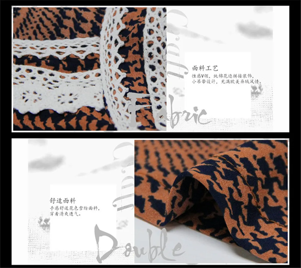 Vintage Style Summer Print Lace Top Female 2018 Boho New Chiffon Women's Shirt V-Neck Patchwork Flare Hem Tops T-shirts (2)