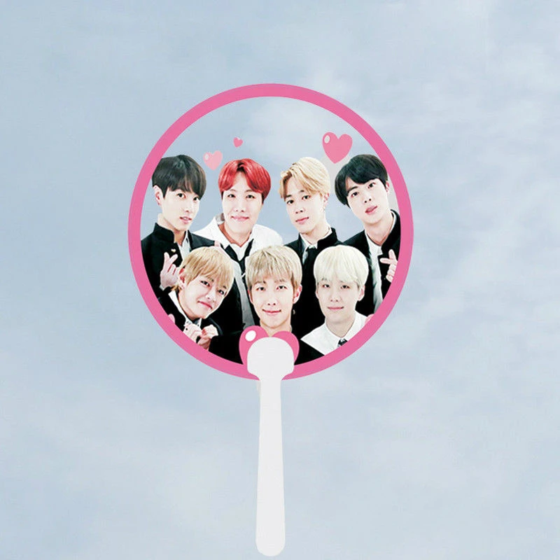 

SGDOLL KPOP Portable Transparent suga jungkook v rm jhope jin jiminPVC Hand Summer Fans Gift Collection