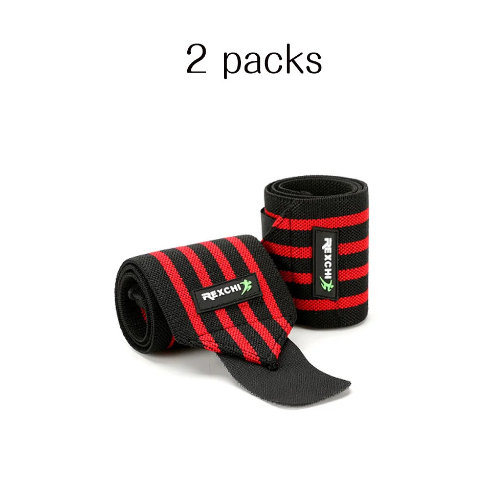 REXCHI 1 пара Регулируемый браслет поддержка спортивные безопасные эластичные бинты для запястья бандаж повязка для спортзала фитнес сила тяжелой атлетики - Цвет: 2 Packs Red
