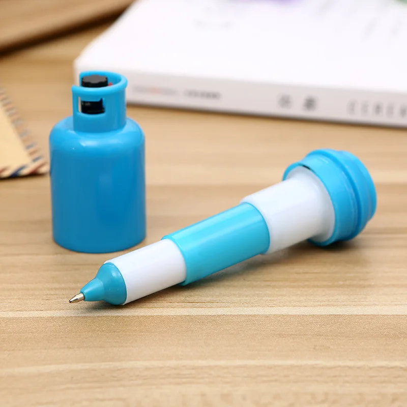 Креативная симпатичная мини-телескопическая шариковая ручка в форме бензобака для детей, подарок для студентов, офиса, школы, авторучка, 1 шт - Цвет: blue