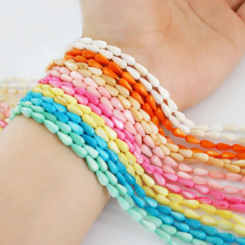 

Hot Sale 4x8mm Natural Freshwater Bega Color Drop Multicolor 37cm/strip Approx46pcs Fit DIY Bracelet Making