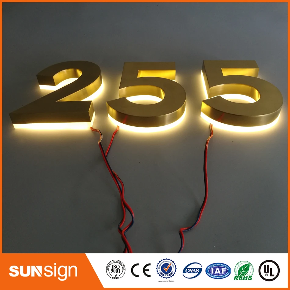 H20cm Stainless steel backlit sign shop front Signage LED 3D illuminated letters signs for Advertising customized | Электронные
