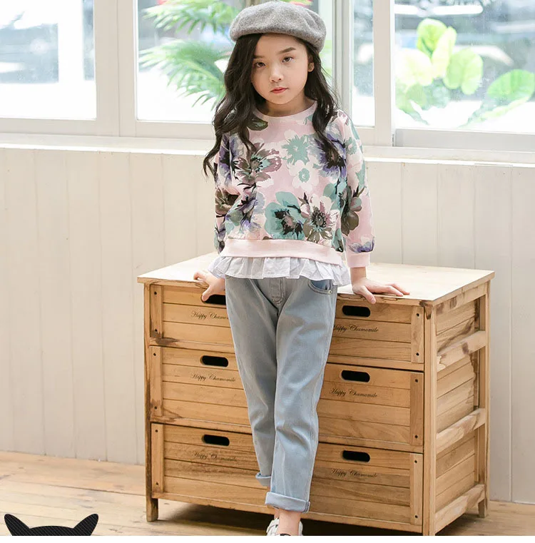 kids teens clothes floral pattern cotton t shirts for girls baby 2018 spring autumn long sleeve tops for girls 14 years clothing 4 5 6 7 8 9 10 11 12 13 14 15 years little big teenage girls t shirts for children girls tops (1)