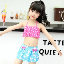 Бикини для девочек, Детский комплект, одежда для купания для девочек, купальник с героями мультфильмов Новорожденные девочки бандажный купальник из двух частей пляжное платье