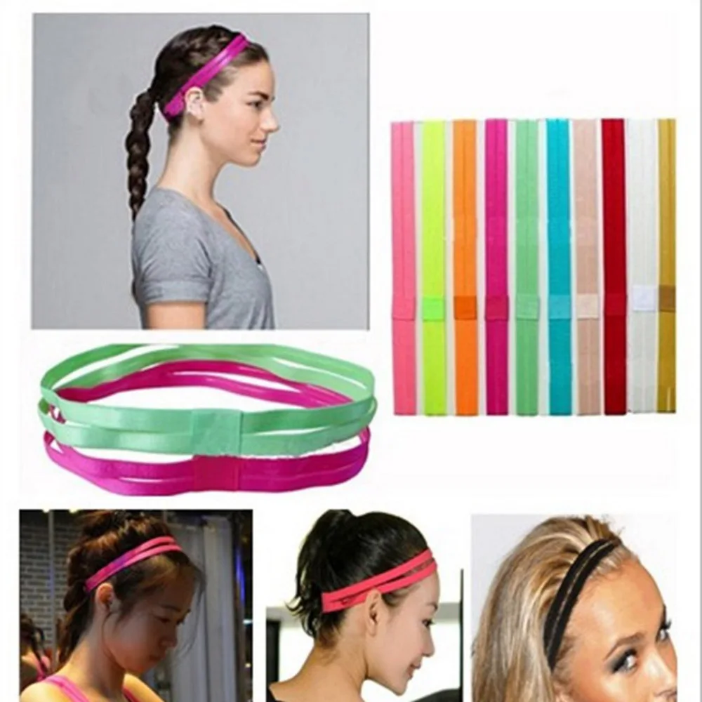 Women Men hair bands Sports Headband Anti slip Elastic Sweatband