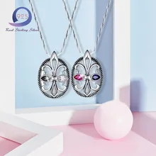 Merthus цепочка из стерлингового серебра 925 пробы ожерелье с лабораторией-созданный драгоценный камень Шарм женский серебряный кулон Nacklace модные ювелирные изделия 45 см